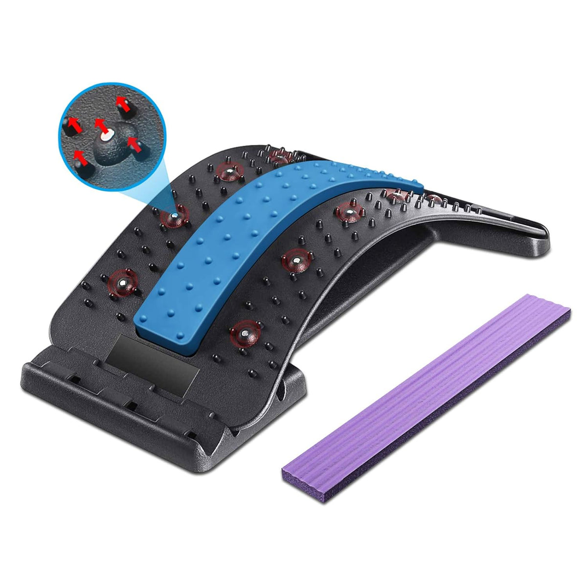 298579 - DYROE Masazhues Shpine, Pajisje Fitnesi me 4 Nivele të Rregullueshme dhe 10 Pozicione Magnetike