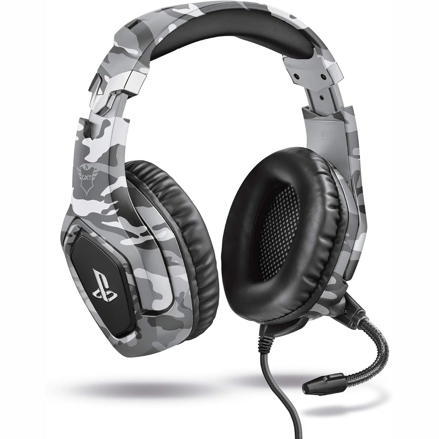266365 - Trust Gaming Kufje GXT 488 Forze-G PS4 dhe PS5 me Licencë Zyrtare PlayStation, Mikrofon të Palosshëm, Prizë Audio 3.5 mm - Gri