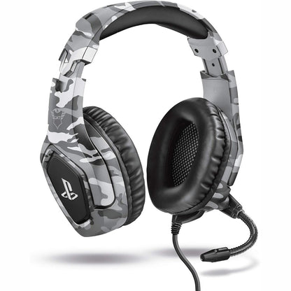 266365 - Trust Gaming Kufje GXT 488 Forze-G PS4 dhe PS5 me Licencë Zyrtare PlayStation, Mikrofon të Palosshëm, Prizë Audio 3.5 mm - Gri
