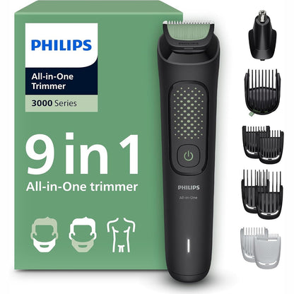 271165 - PHILIPS Makinë prerëse gjithçka-në-një Multigroom Series 3000 9-në-1, Modeli MG3946/15, tehe vetë-mprehëse, 12 cilësime gjatësie