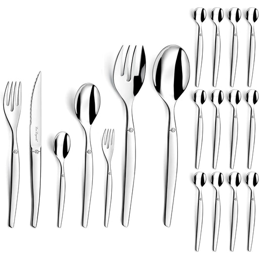 234937 - LOU LAGUIOLE - Set takëmesh me 74 pjesë për 12 persona - Jet - çelik inox 18/0, me përfundim të lëmuar