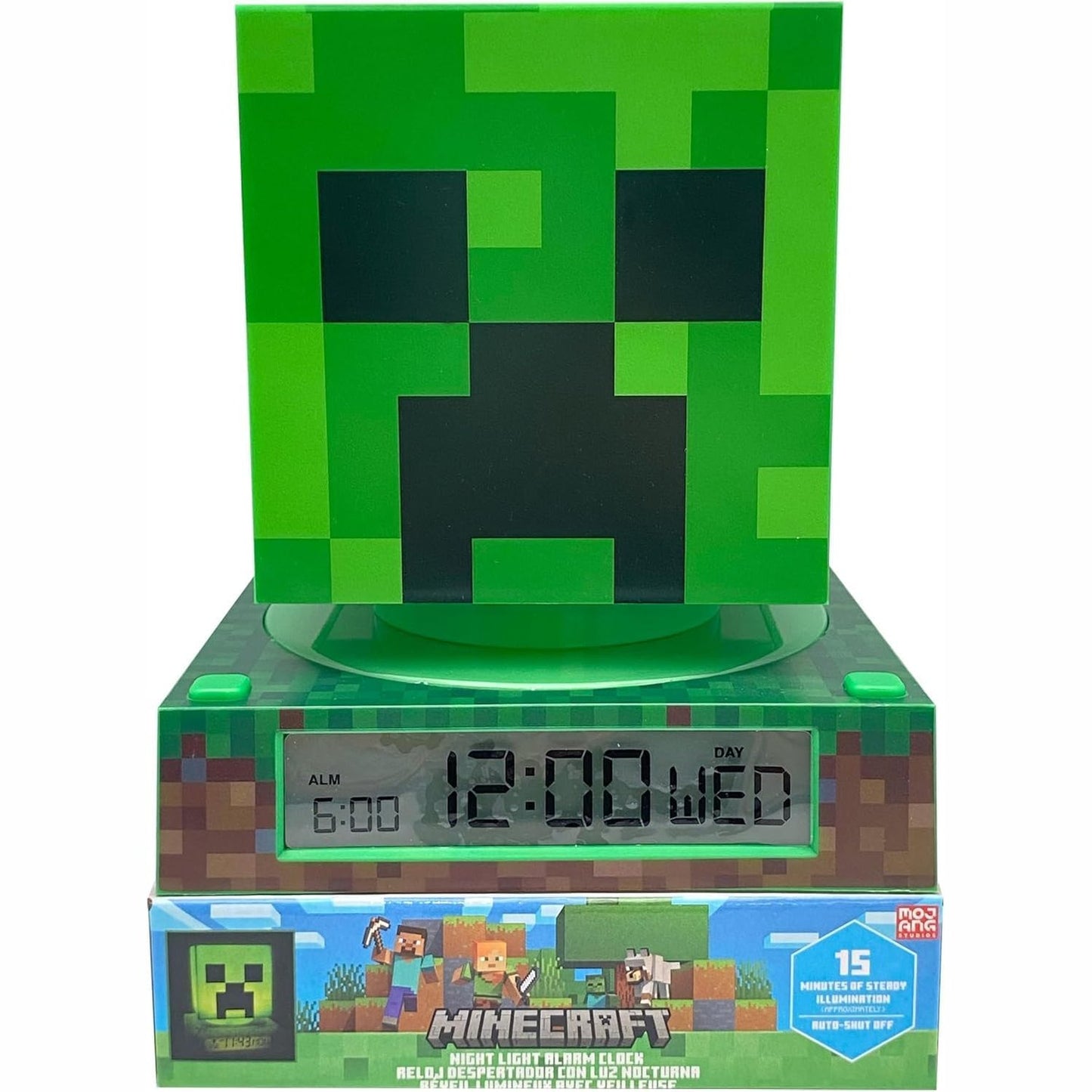 213833 - Orë Alarmi 3D Minecraft me Datë dhe Dritë Nate