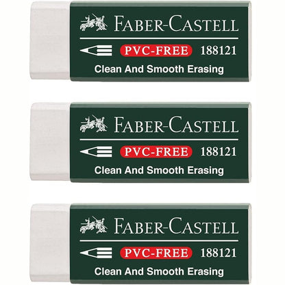 267493 - FABER-CASTELL 188121 - Goma 7081 N Pa PVC, Plastikë (3 goma, të bardha)