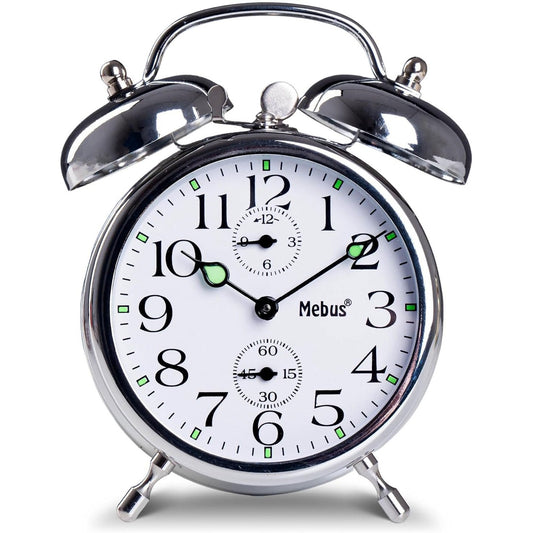 137450 - ROLEX - Orë Mekanike Retro me Zile Klasike dhe Akrepa të Ndriçuar, Ngjyra: Argjendtë