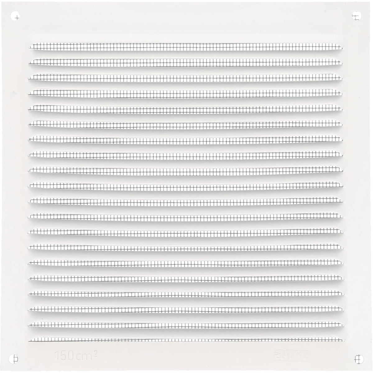 335677 - AMIG - Grilë Alumini Katrore me Rrjetë Mushkonjash, Përmasat 170 x 170 mm, Ngjyra E Bardhë