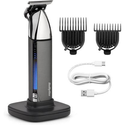 271169 - BABYLISS Prerëse metalike për mjekër Super-X, teh çeliku japonez, ekran dixhital, bateri litiumi, 5 orë jetëgjatësi baterie, rezistente ndaj ujit, T996E