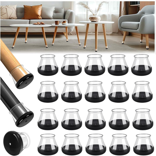 165286 - Kapele të rrumbullakëta për këmbët e karrigeve, 28 copë nga SILIKONI, mbrojtëse feltri për qilim, madhësi 13-20 mm