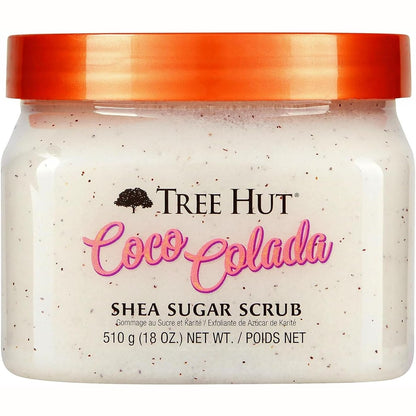 303605 - TREE HUT Skrab trupi me sheqer, Kolada me kokos, Kavanoz 510g, përmban ananas dhe gjalpë shea