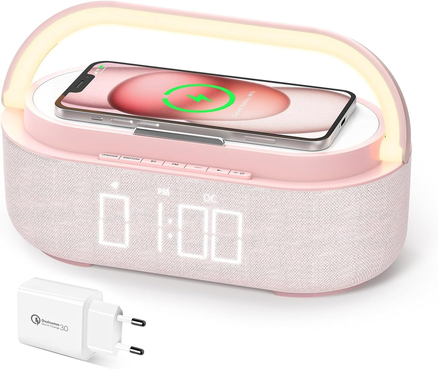 217149 - COLSUR Orë Alarmi Dixhitale me Radio, Bluetooth, Karikues Induktiv, Ekran LED me Errësim
