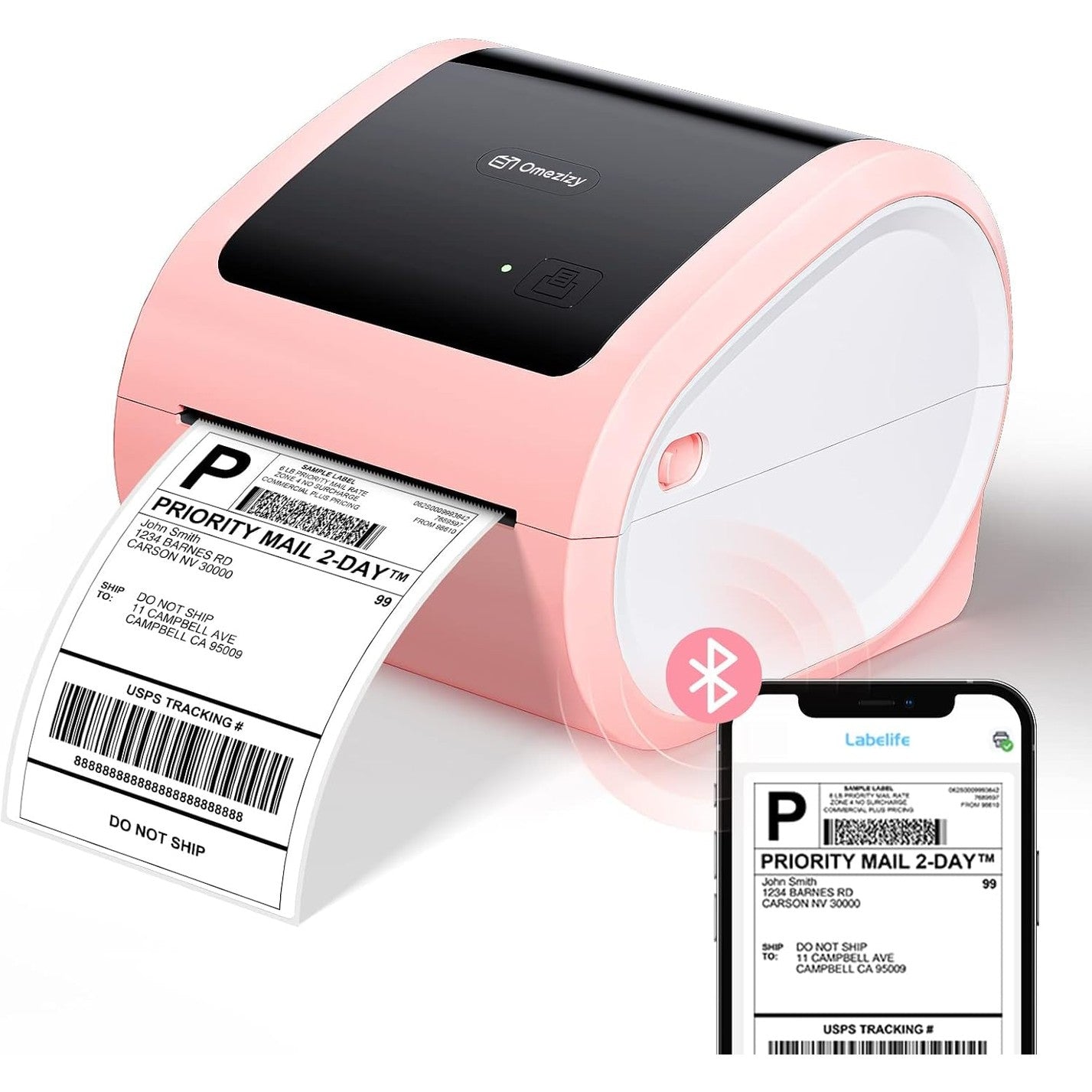 268857 - PRINTER ETIKETASH BLUETOOTH DHL OMEZIZY, D520BT 4X6, PRINTER TERMIK PËR PAKETA TRANSPORTI, I PAJTUESHËM ME DHL, EBAY, AMAZON, ETSY, WISH, SHOPIFY