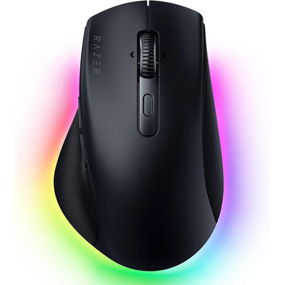 272843 - RAZER PRO CLICK V2 - Maus Ergonomik Pa Tel - Sensor Optik 30K - Jetëgjatësi Baterie 3.5 Muaj (14 Zona Chroma RGB, Rrotë HyperScroll Tilt) - E Zezë