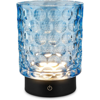 215153 - BRILONER Llambë Tavoline LED Pa Tel IP44 me Trup Qelqi, 15x11 cm, Blu