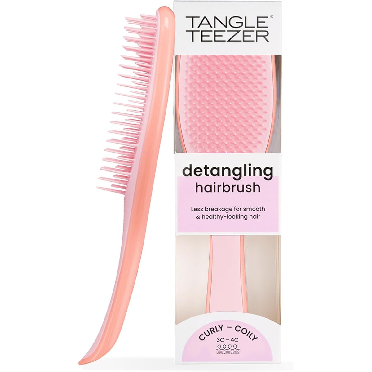 297445 - TANGLE TEEZER Furçë flokësh Ultimate Detangler për flokë kaçurrela 3C-4C, Qime me dy nivele, Mango dhe Rozë