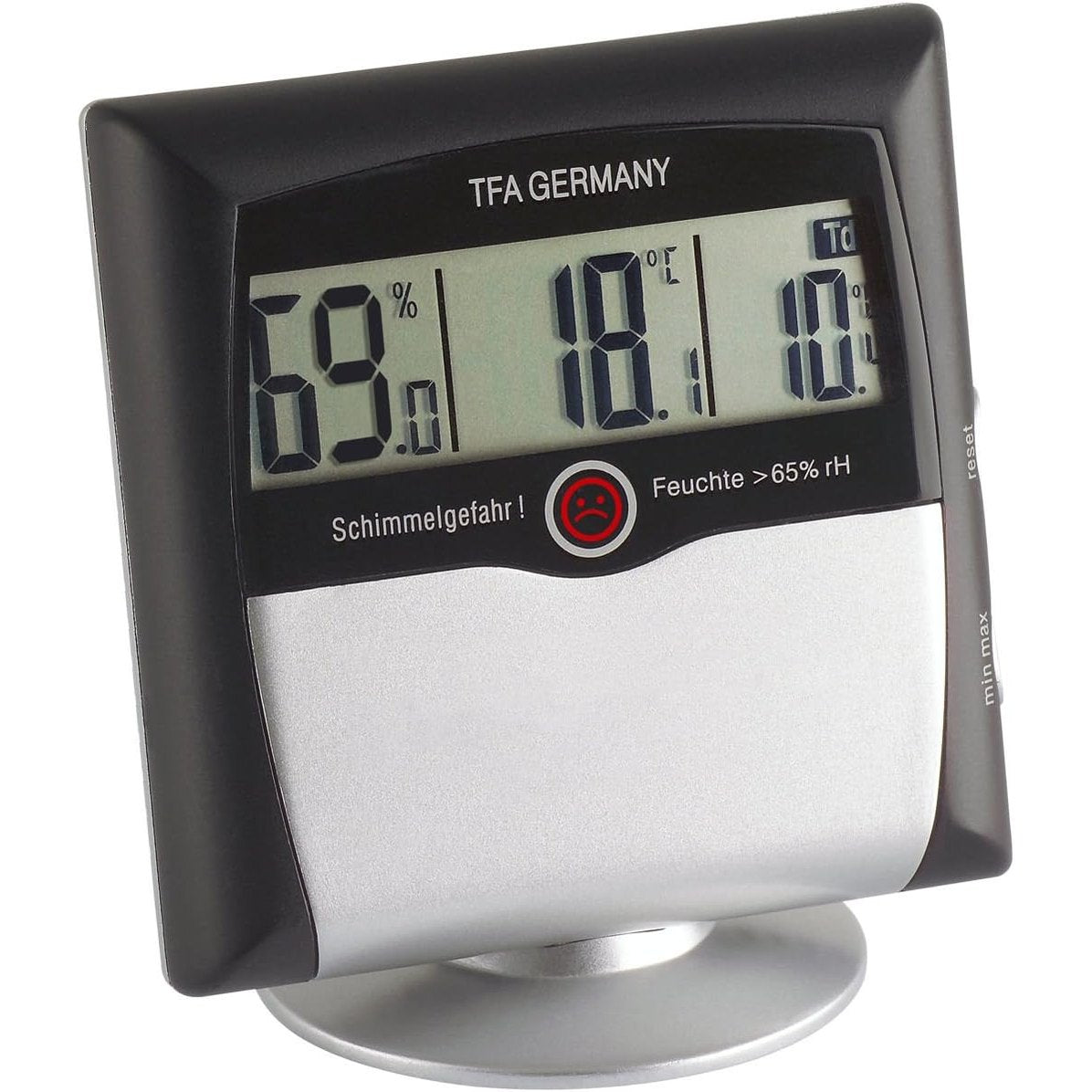 313415 - TFA DOSTMANN Termo-higrometër dixhital Comfort Control, 30.5011, me alarm myku, gri-zi