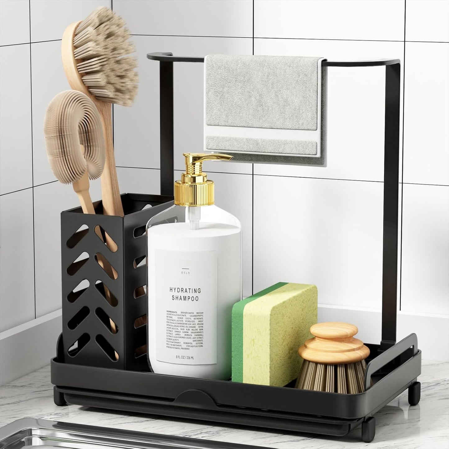 225051 - KITSURE Organizues Kuzhine - Organizues Lavamani prej Çeliku Inoks, 22.0cm x 13.6cm x 22.7cm, i Zi