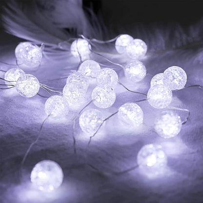 216772 - ENLACE Drita me tela kristali, 3M 30 LED që punojnë me bateri, Drita me tela kristali me kërcitje për dasma, Krishtlindje, Ditën e Shën Valentinit, Dhomë gjumi, Dekorim festash, të bardha