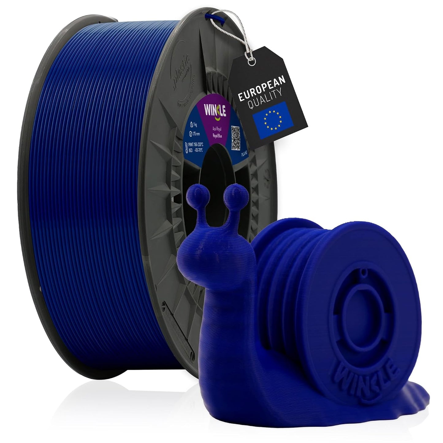 320171 - FILAMENT PLA HD WINKLE 1.75 MM BLU MBRETËRORE PËR PRINTIM 3D, BOBINË PLA 1 KG, FILAMENT PËR PRINTER 3D, MATERIALE PRINTIMI 3D, SAKTËSI DIMENSIONALE +/- 0.05 MM, E LEHTË PËR T’U PRINTUAR