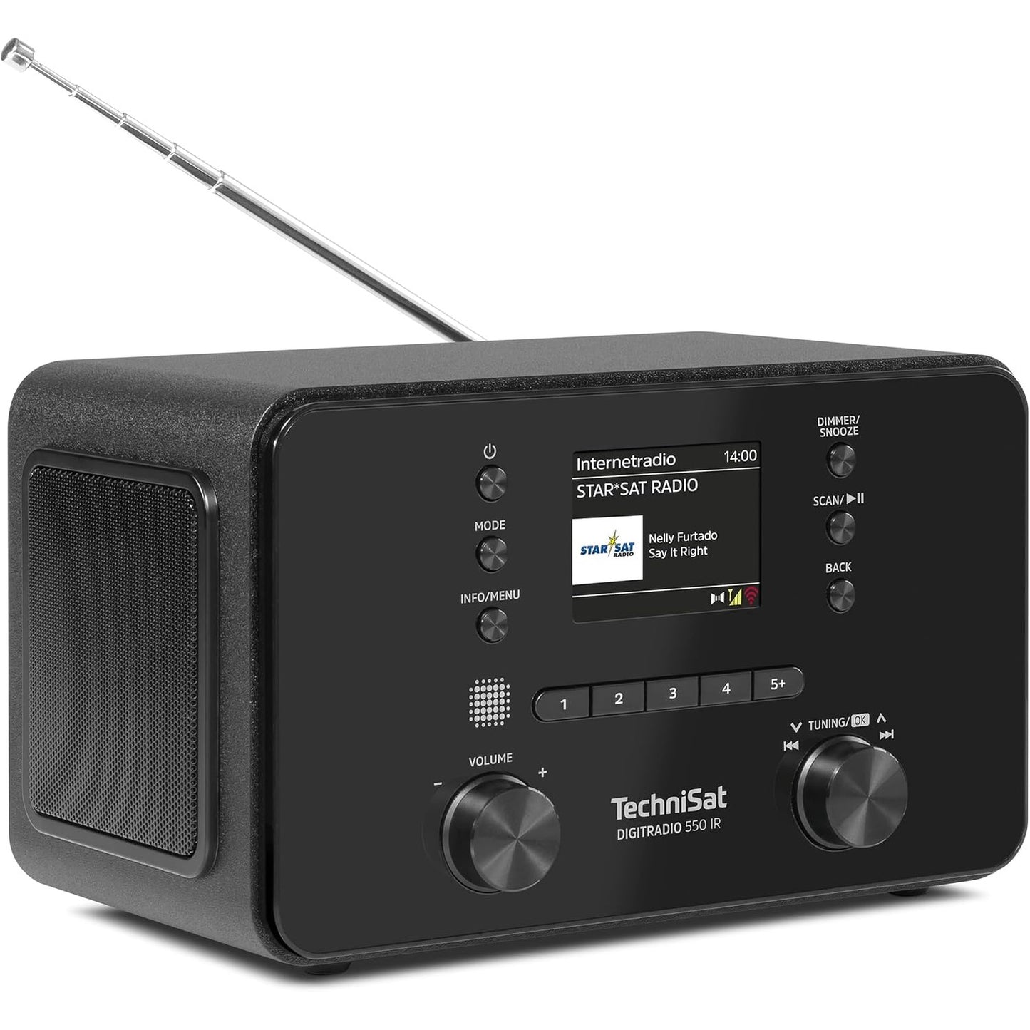 319386 - TECHNISAT Radio DIGITRADIO 550 IR, interneti me tingull stereo RMS 10 vat, DAB+, FM, WLAN, Bluetooth, ekran me ngjyra, telekomandë, funksion ore me zile