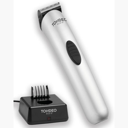 315539 - TONDEO ECO S PLUS SILVER - Makinë prerëse flokësh profesionale me stacion karikimi dhe krehër për 4 gjatësi të ndryshme