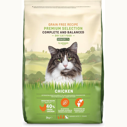 215700 - AMAZON Ushqim i thatë për mace Grainfree Recipe (Senior) me pulë të freskët - 3 kg