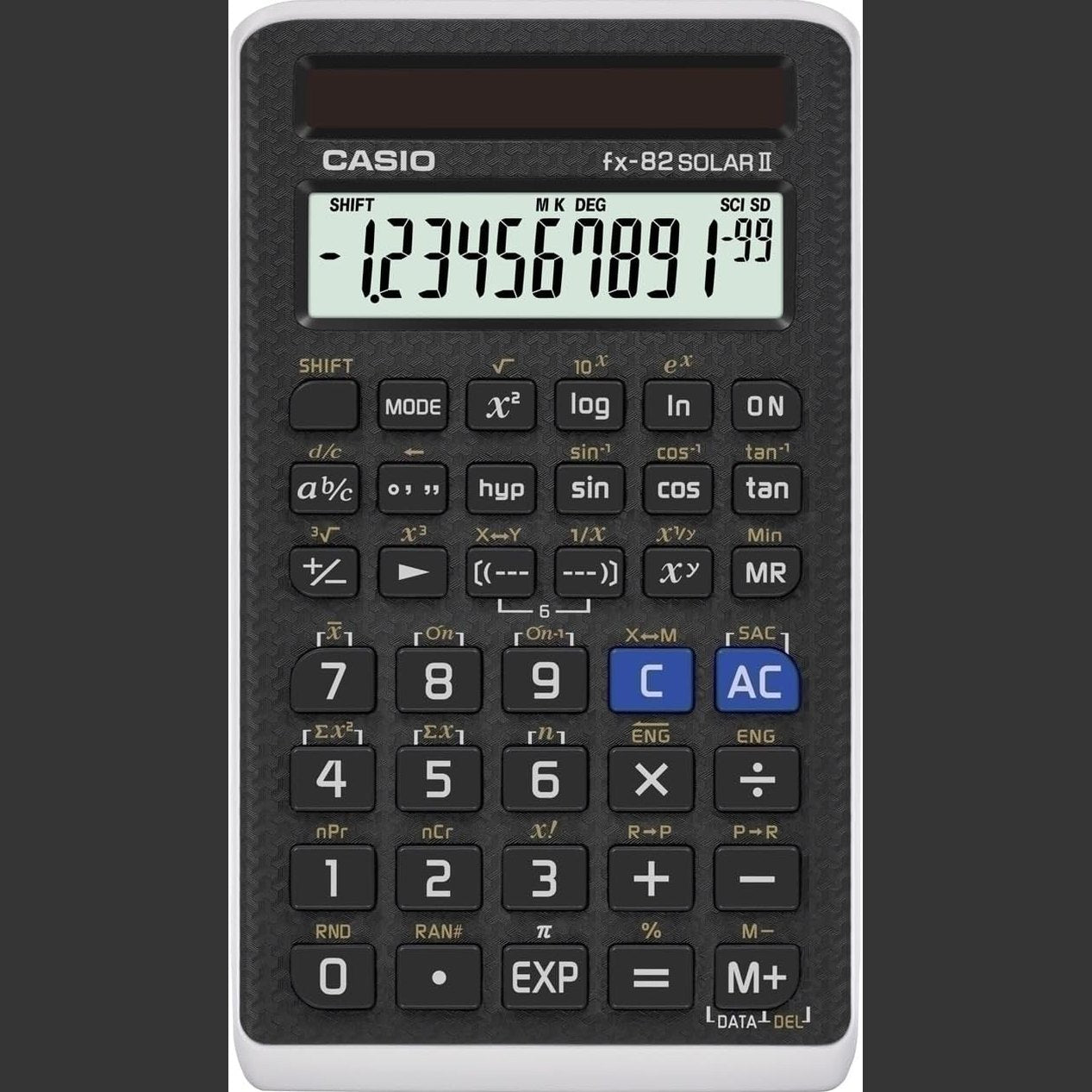 273894 - CASIO Kalkulator Shkolle FX-82SOLARII Ekran i Zi (Shifra): 12 Me Energji Diellore (Gj x L x Th) 71 x 10 x 134 mm