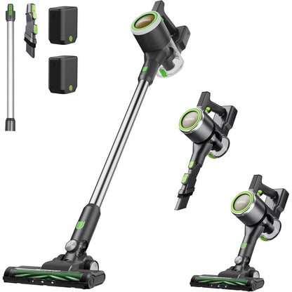 144157 - EUREKA NEC370 - Fshesë Elektrike pa Tel 3-në-1, Thithje 90AW, me 2 Bateri të Lëvizshme, Autonomi Minimale 40x2 Minuta, për Dysheme të Forta dhe Qilima, Ideal për Qime Kafshësh Shtëpiake