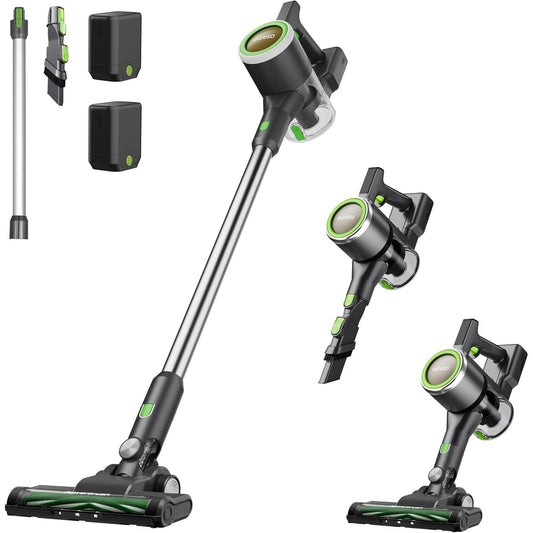 144157 - EUREKA NEC370 - Fshesë Elektrike pa Tel 3-në-1, Thithje 90AW, me 2 Bateri të Lëvizshme, Autonomi Minimale 40x2 Minuta, për Dysheme të Forta dhe Qilima, Ideal për Qime Kafshësh Shtëpiake