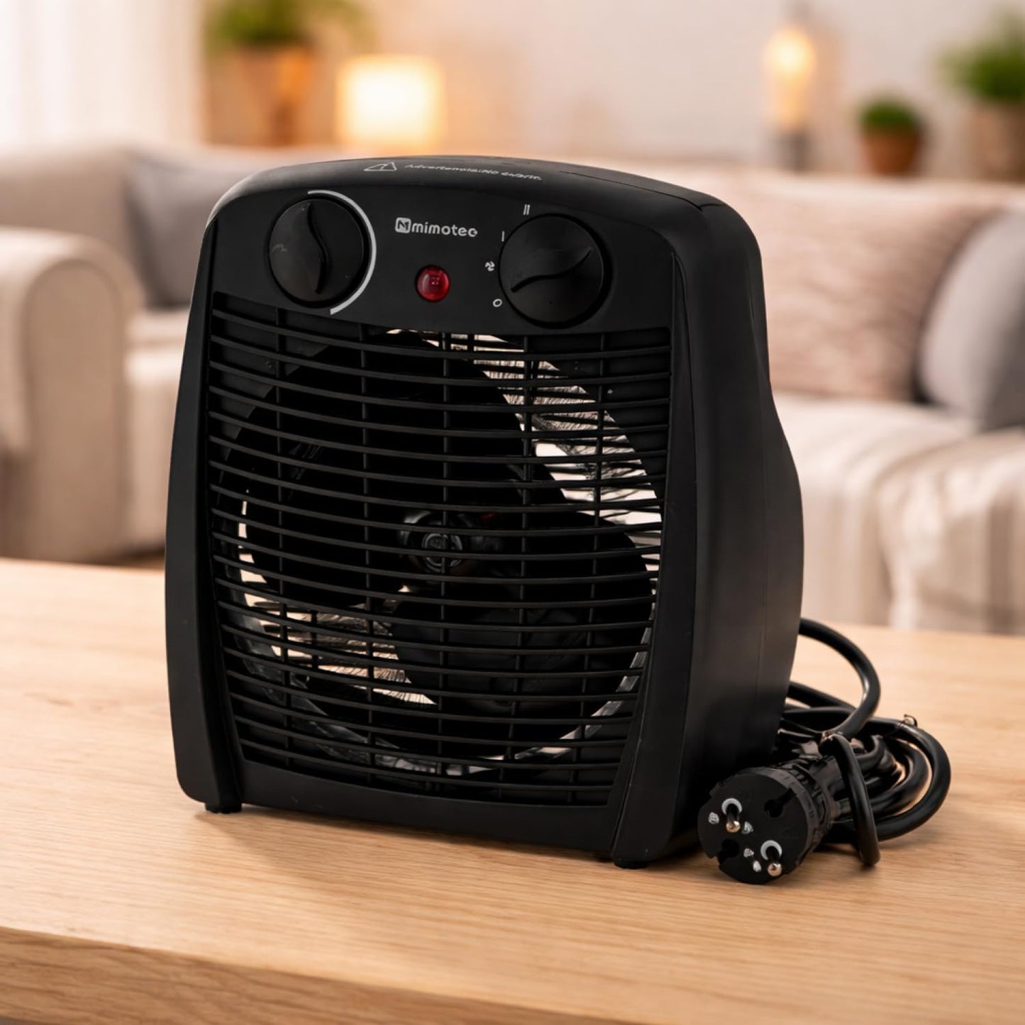 322487 - M MIMOTEC Ngrohës elektrik me ventilator 2000W, ngrohje dyshemeje portative, fuqi e dyfishtë 1000/2000W, zhurmë e ulët <53 dB, IP20, për dhoma deri në 20 m²