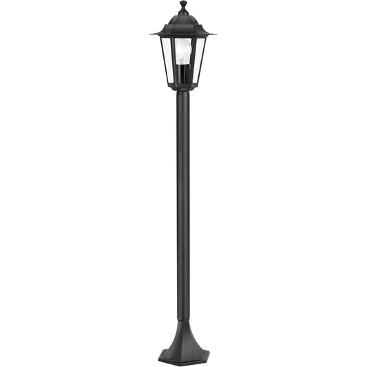 75481 - EGLO LATERNA 4 - Llambë e Jashtme Dyshemeje, Alumini i Derdhur në Ngjyrë të Zezë dhe Qelq Transparent, Prizë E27, 1 Flakë, IP44