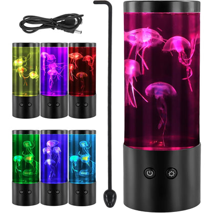 185911 - PAGEZOL Llambë Lave me Kandil deti Realist, me 17 Ngjyra RGB, për Dhomë Gjumi, Dekor Shtëpie, Energji USB/Bateri