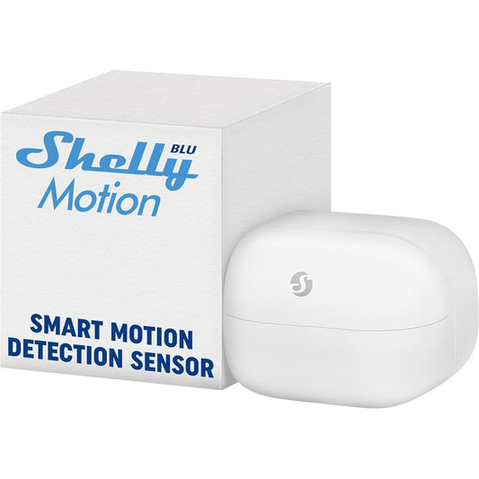 164803 - SHELLY BLU MOTION - Sensor Lëvizjeje dhe Drite me Bluetooth, Automatizim për Shtëpi, Kompatibil me Alexa dhe Google, Zbulim deri në 9 metra, Kërkohet Portë Hyrëse, Aktivizim Skene