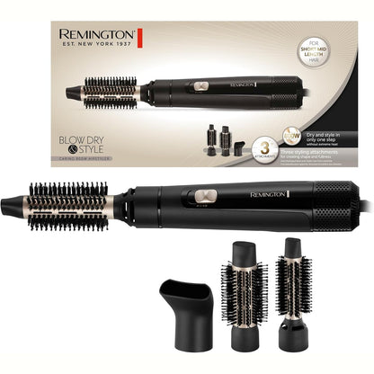 271444 - REMINGTON Furçë me ajër të nxehtë AS7300, 3 aksesorë: furçë e rrumbullakët 25 mm dhe 38 mm, 2 nivele nxehtësie, Tharje dhe stilim