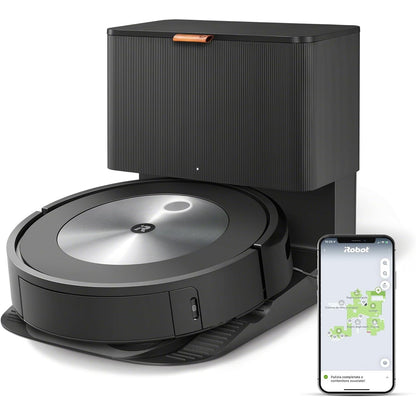 84016 - iROBOT Roomba® j7+ Fshëse Robotike me Korrent, me Lidhje Wi-Fi dhe Zbrazje Automatike të Papastërtive, Rrotulla Gome me Dy Sipërfaqe, Është Miqësore për Kafshët Shtëpiake, Mëson, Hartëzon dhe Përshtatet me Shtëpinë Tuaj
