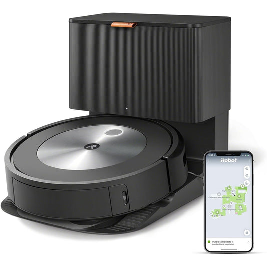 84016 - iROBOT Roomba® j7+ Fshëse Robotike me Korrent, me Lidhje Wi-Fi dhe Zbrazje Automatike të Papastërtive, Rrotulla Gome me Dy Sipërfaqe, Është Miqësore për Kafshët Shtëpiake, Mëson, Hartëzon dhe Përshtatet me Shtëpinë Tuaj