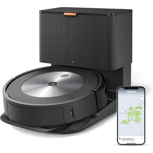 94042 - iROBOT Roomba J7+ në ngjyrë Grafit, Fshesë Robotike me Wi-Fi, Zbrazje automatike, Detektim i Pengesave, 2 Furça Gome me Shumë Sipërfaqe, e Programueshme me Aplikacion dhe Asistent Zanor