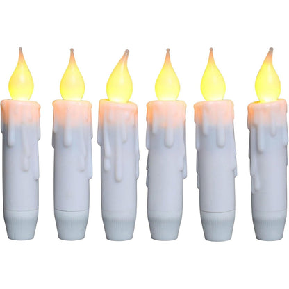 255960 - CVHOMEDECO. Set me 6 qirinj LED me ngjyrë të bardhë të ngrohtë, qirinj konikë 10.2 cm me kohëmatës