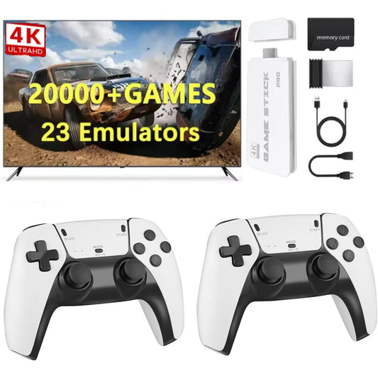 189086 - WHATSKO Konsolë Lojërash Retro 2025, Stick Lojë M15 4K, me Kartë 64G dhe mbi 20000 Lojëra, 23 Emulatorë, HDMI Plug and Play, me 2 Kontrollues pa Tel