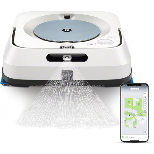 94055 - iROBOT Braava Jet M6 (6134) Robot Pastrues Dyshemeje me Wifi, Spërkatës Preciz, Navigim Inteligjent, 100W, Kapacitet 0.15L, Ngjyra E Bardhë