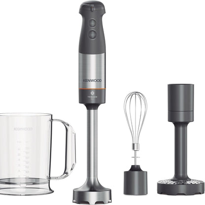 162134 - KENWOOD Triblade XL+ - Blender Zhytës me Bosht Çeliku i Lëvizshëm, Rrahëse Teli dhe Shtypëse Perimesh, Kapacitet Gotë të Graduar 0.75L me Dorezë, Fuqi 1000Watt, Gri
