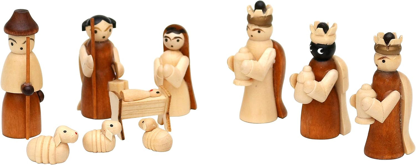 223008 - DEKOHELDEN24 - Figura druri të lindjes si një set prej 10 figurash, dimensionet G/G/L: 1.7 x 2.8 x 5 cm