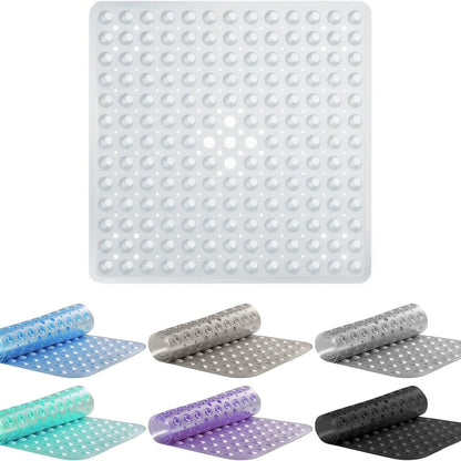 180953 - AMFUN 53 x 53CM Dyshek Dushi Katror prej PVC, Kundër Rrëshqitjes dhe Mykut, me Gota Thithëse dhe Vrima Kulluese, i Lajshëm në Lavatriçe