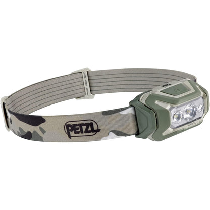 217342 - PETZL Llambë koke ARIA 2 RGB 450 lumen, Kamuflazh, me tre bateri AAA/LR03