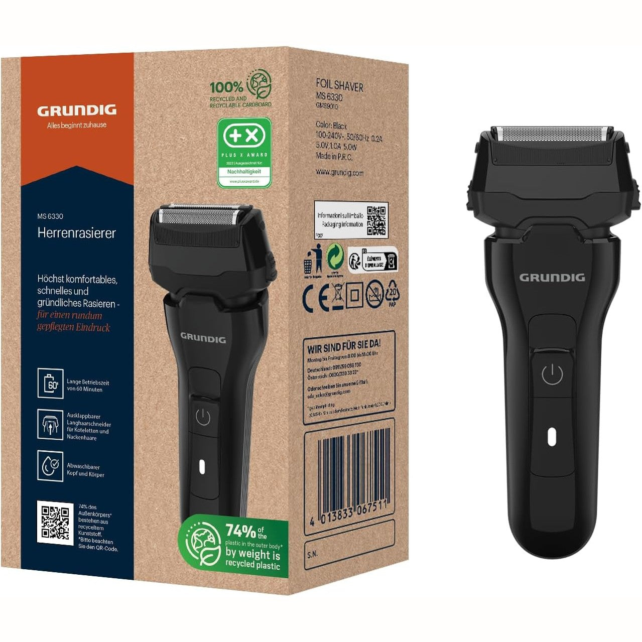 316636 - GRUNDIG Makinë Rroje MS 6330, 60 minuta, 3 Tehe, 74% Plastikë e Ricikluar, Ngjyrë e Zezë