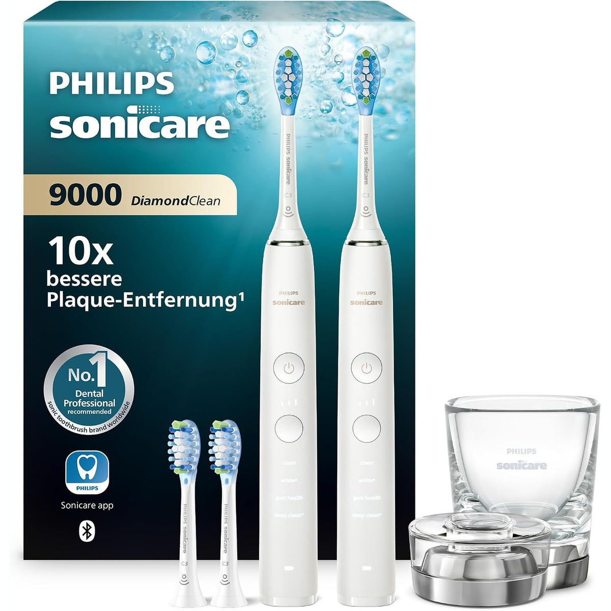 315061 - URÇË DHËMBËSH ELEKTRIKE SONICARE DIAMONDCLEAN 9000, pako me dy pjesë, sensor presioni, 4 mënyra pastrimi, HX9914/62