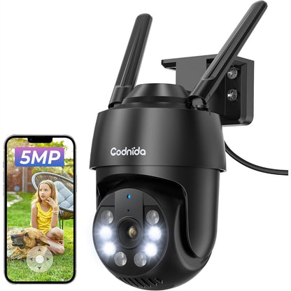 313411 - CODNIDA Kamerë mbikëqyrjeje e jashtme 5MP me WiFi, 2.4/5GHz