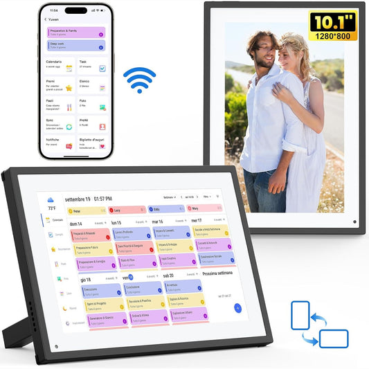 319324 - NEWYES Kalendar dixhital për tavolinë 2026, 10.1", Wi-Fi, kornizë dixhitale inteligjente me prekje