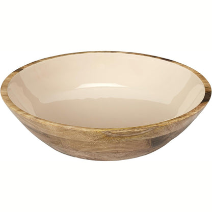 184301 - HOME DECO FACTORY - Tas Sallate DUNE prej Druri Mango, Diametri 33 cm, Ngjyrë Bezhë Kafe