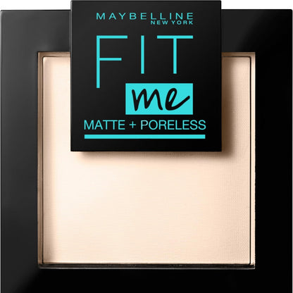 272456 - Maybelline Fit Me Matte & Poreless, Pudër matuese dhe fiksuese, përfshirë furçën dhe pasqyrën, 105 Natural