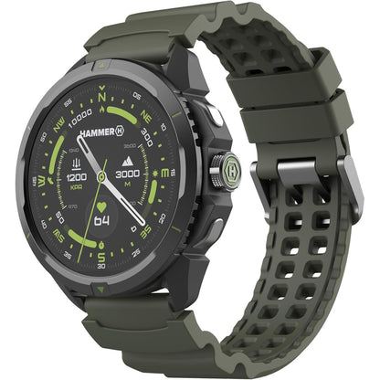 276114 - HAMMER H WATCH 2 Military Edition, GPS, ekran AMOLED 1.5 inç me Gorilla Glass, Bateri 530mAh, deri në 15 ditë funksionim me një karikim, Rezistencë ndaj ujit deri në 5 ATM, Buton SOS, LED