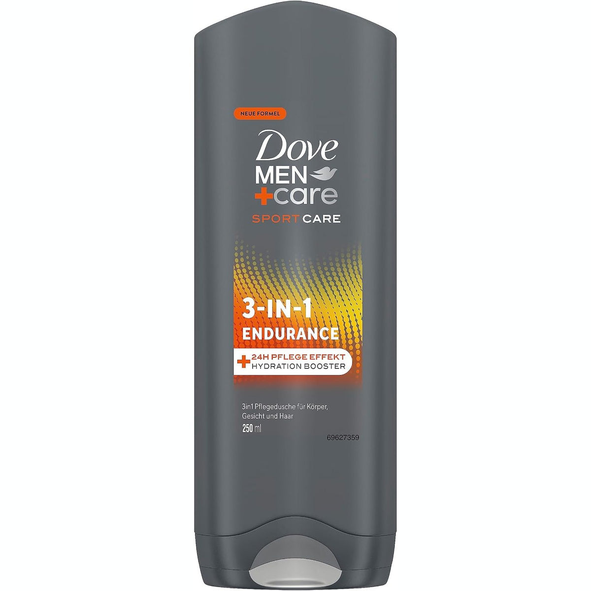 301508 - DOVE MEN+CARE Xhel Dushi Endurance 3 në 1, 250ml, për Trup, Fytyrë dhe Flokë, Efekt Kujdesi 24-orësh, 1 Copë